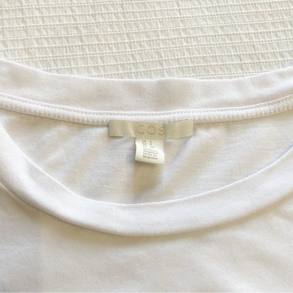 Cos WHITE NAVY BLACK STRIPED COLORBLOCK SHORT SLEEVE SHIRT DRESS - S - Picture 6 of 10